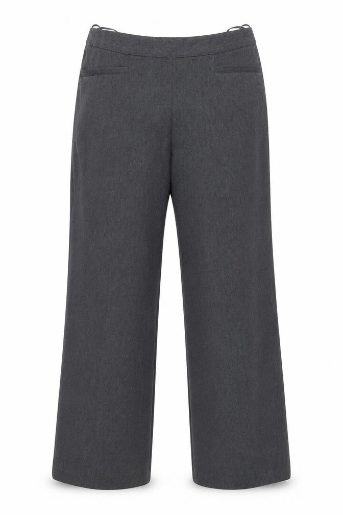 R Collection Women's Grey Herringbone Trousers Size 12