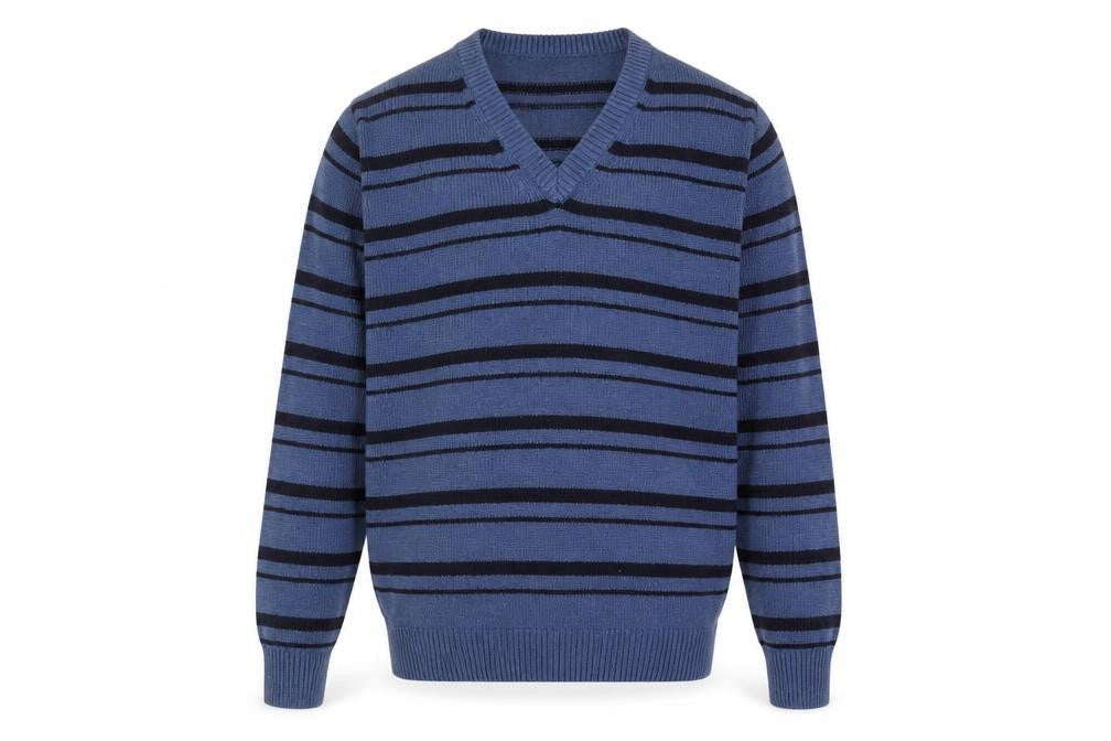 EWM Men’s Blue Striped Pullover Jumper M