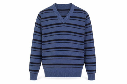 EWM Men’s Blue Striped Pullover Jumper M