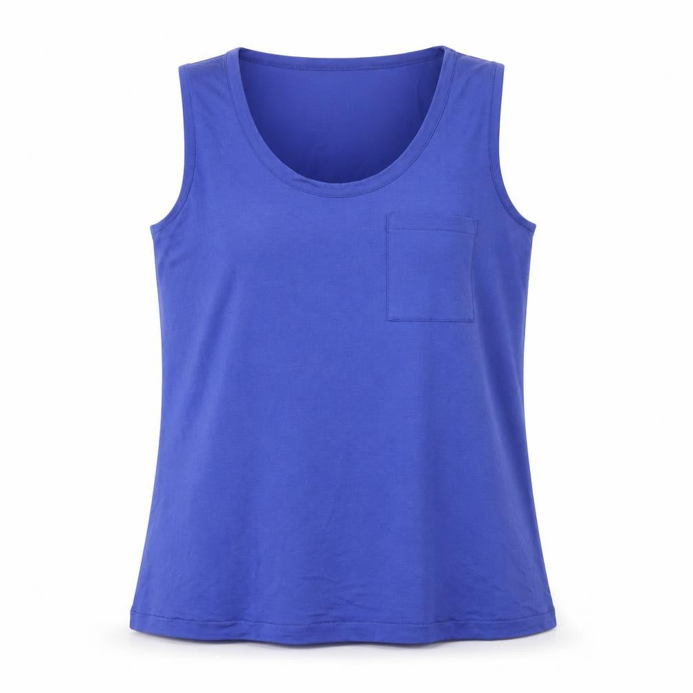 Jaeger Women’s Blue Tank Top Medium, Lyocell, Scoop Neck
