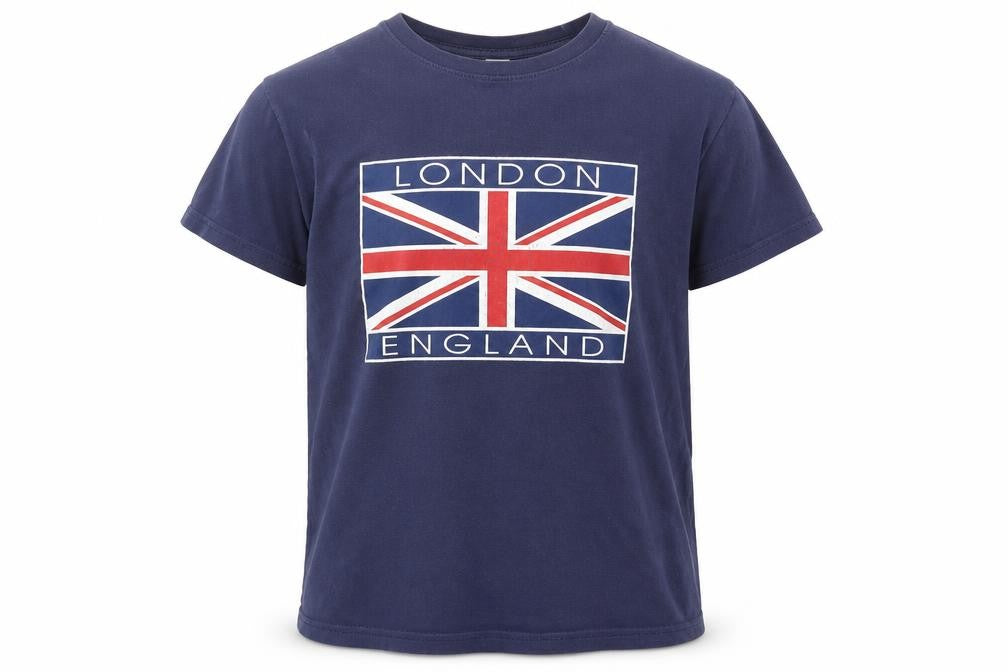 Club Men's Blue London England Graphic T-Shirt L