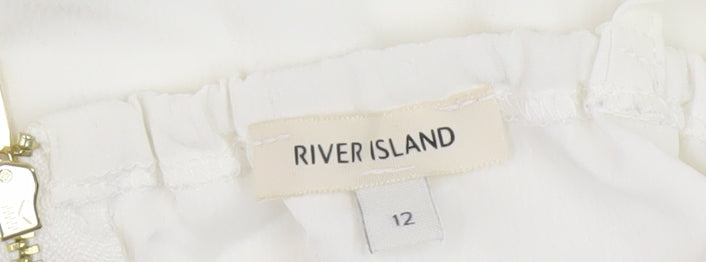 River Island Women’s White Off Shoulder Top UK 12