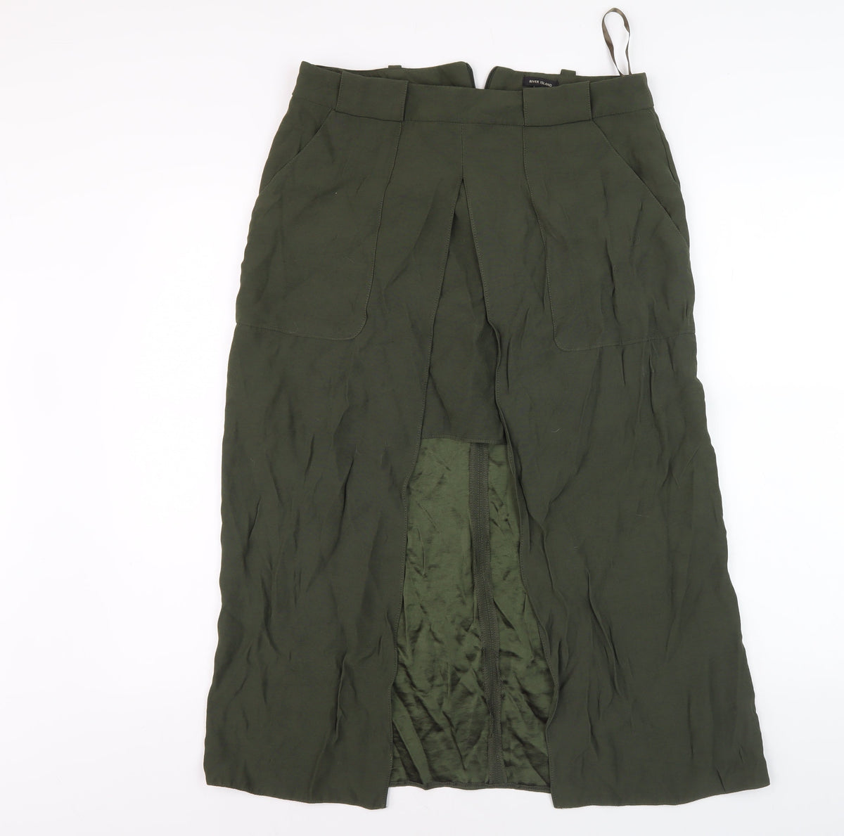River Island Women's Green Skirt Size 12 with Pockets