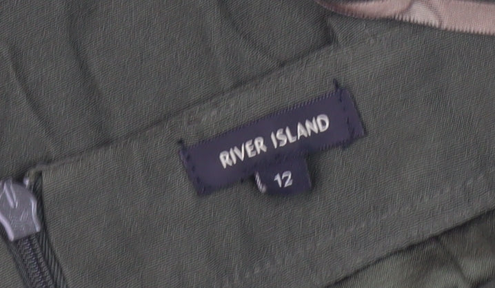 River Island Women's Green Skirt Size 12 with Pockets