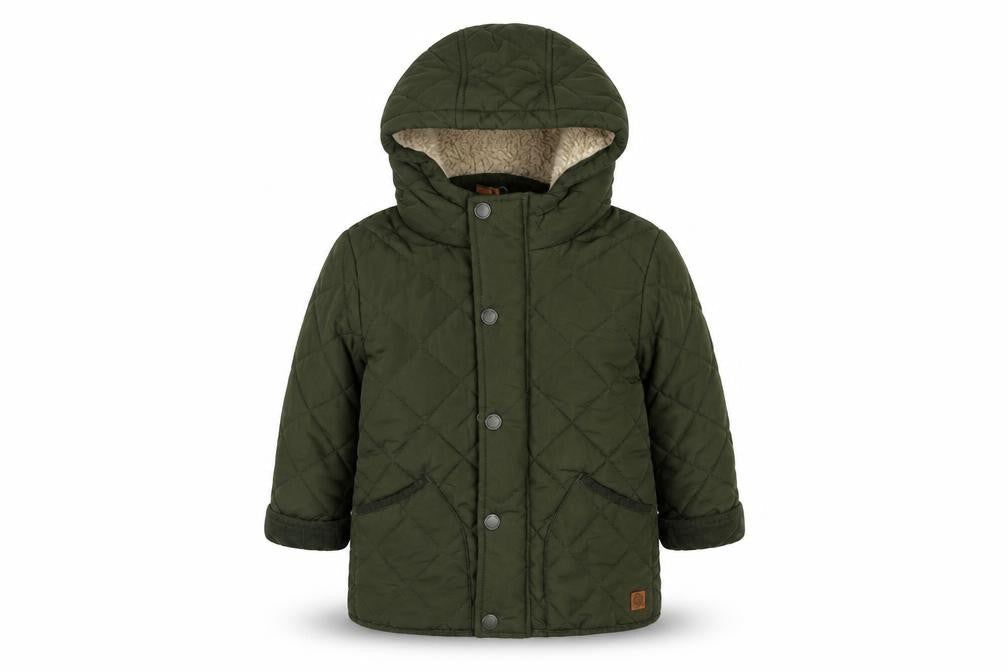 Next Green Quilted Jacket, Unisex 24 Months, Hooded & Lined