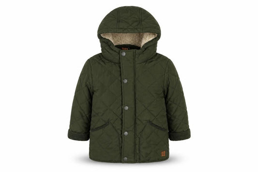 Next Green Quilted Jacket, Unisex 24 Months, Hooded & Lined