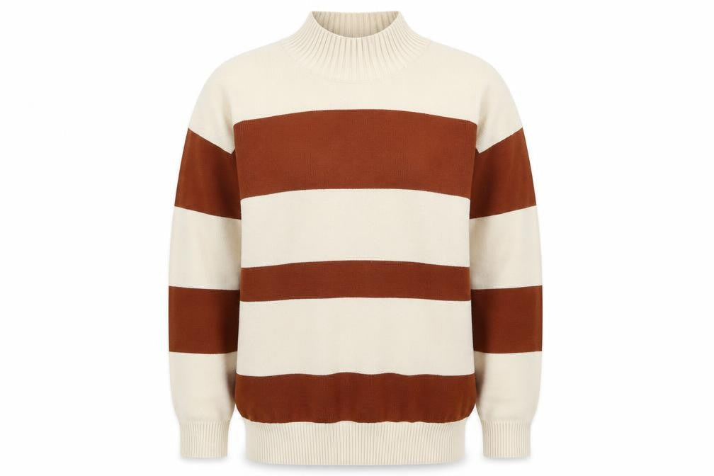 Cashel Men's Small Brown Mock Neck Pullover Jumper