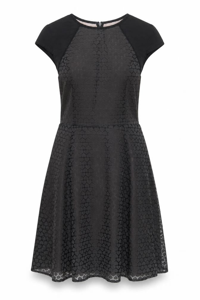 Oasis Women's Black A-Line Dress, Size 10, Short Sleeve