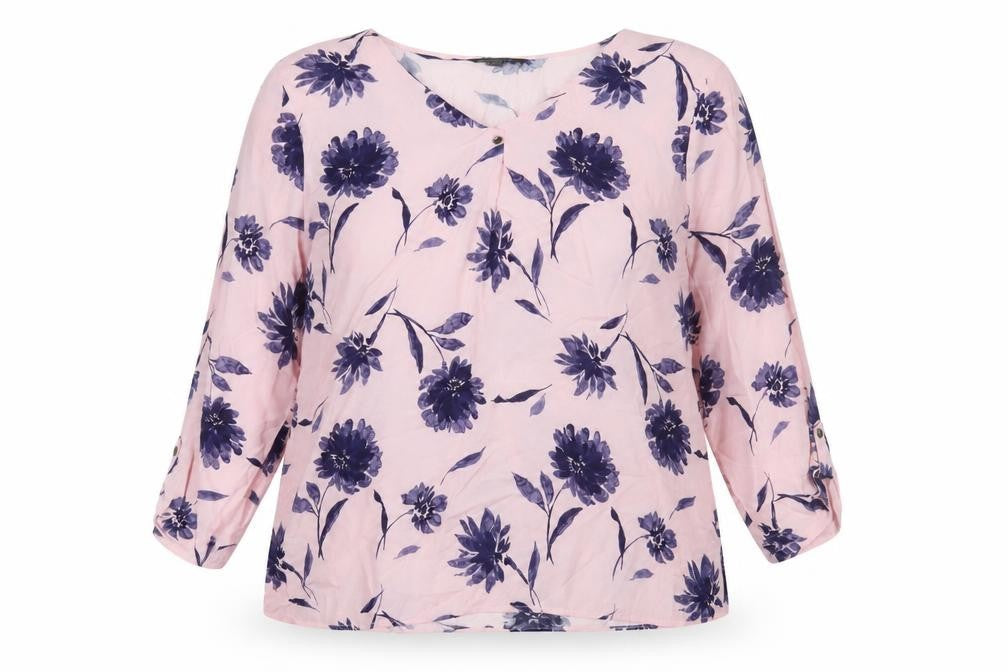 Bonmarché Women's Pink Floral Blouse Size 14