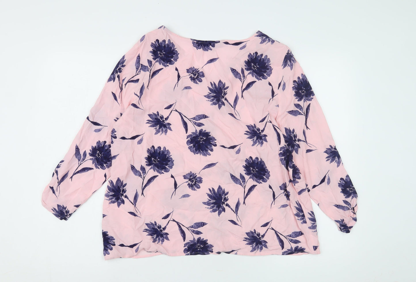 Bonmarché Women's Pink Floral Blouse Size 14
