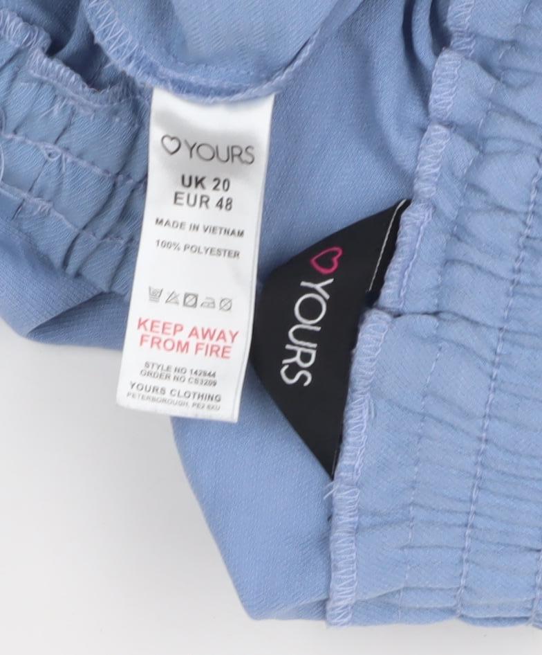 Yours Women's Blue Wide-Leg Trousers UK 20