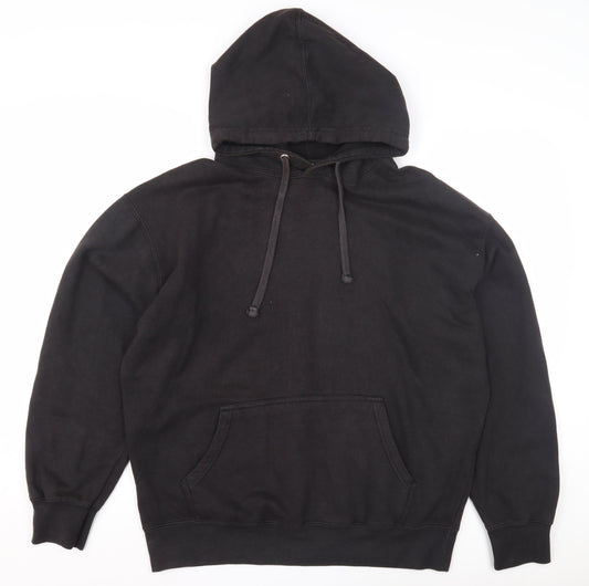 boohooMAN Men's Black Hoodie S Butterfly Graphic