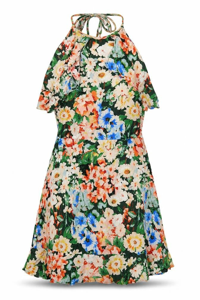 Zara Basic Women’s Multicoloured Floral Halter Dress
