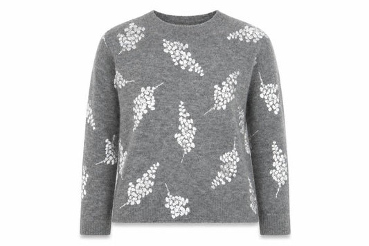 Oasis Women's Grey Floral Pullover Jumper - Size S