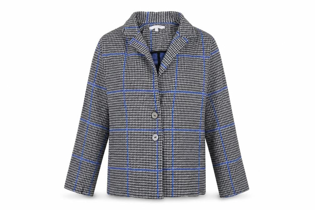 Red Herring Women's Black Check Tweed Blazer Size 14