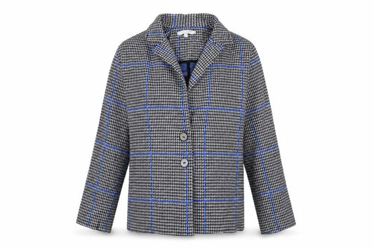 Red Herring Women's Black Check Tweed Blazer Size 14