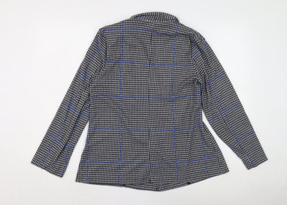 Back view of Red Herring Women's Black Check Tweed Blazer, size 14