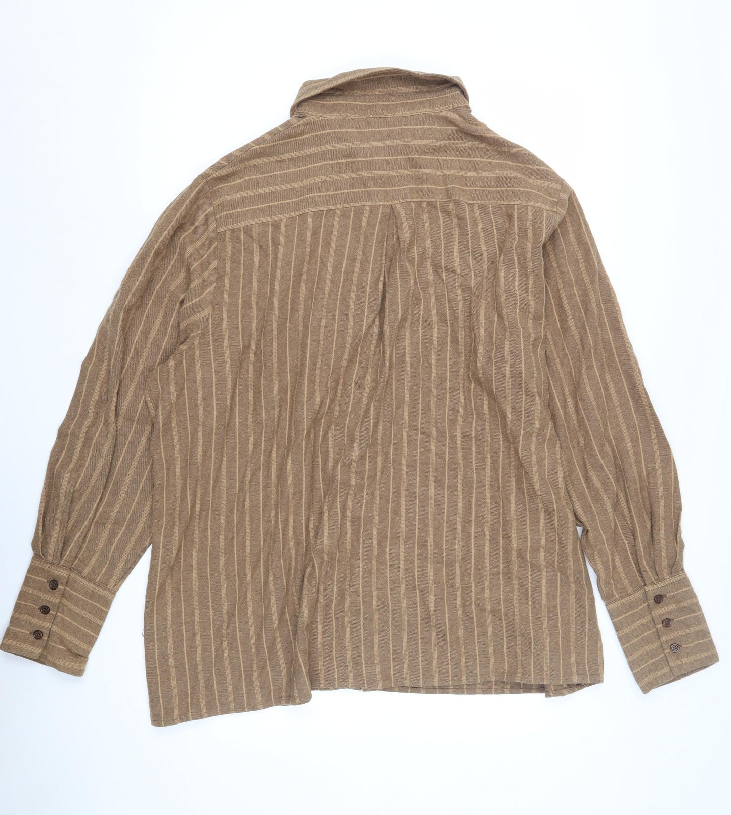 PrettyLittleThing Women's Brown Striped Button-Up Shirt