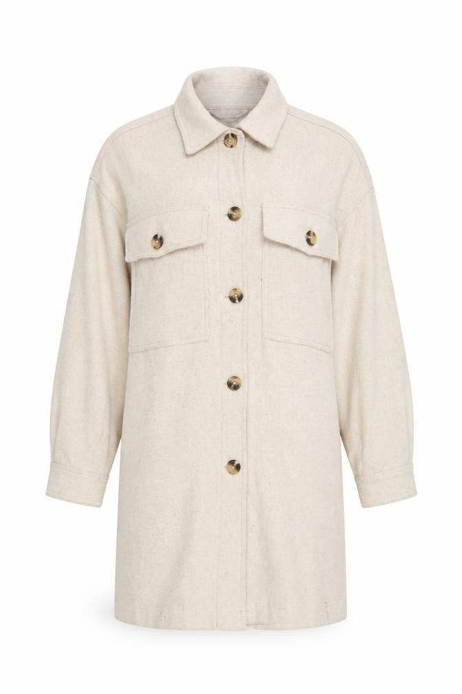 Pull&Bear Women's Beige Mid-Length Coat S