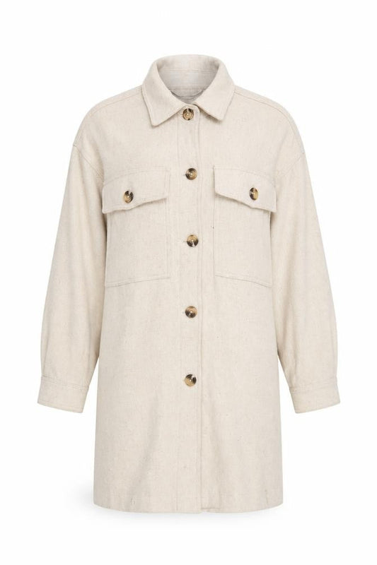Pull&Bear Women's Beige Mid-Length Coat S