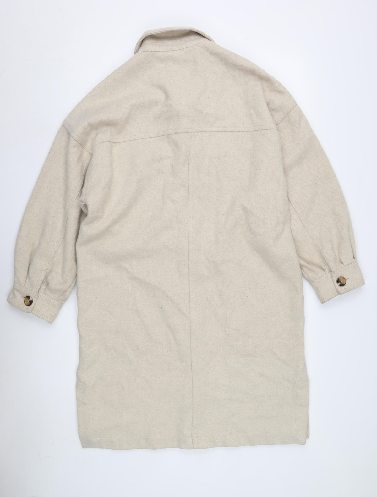Pull&Bear Women's Beige Mid-Length Coat S
