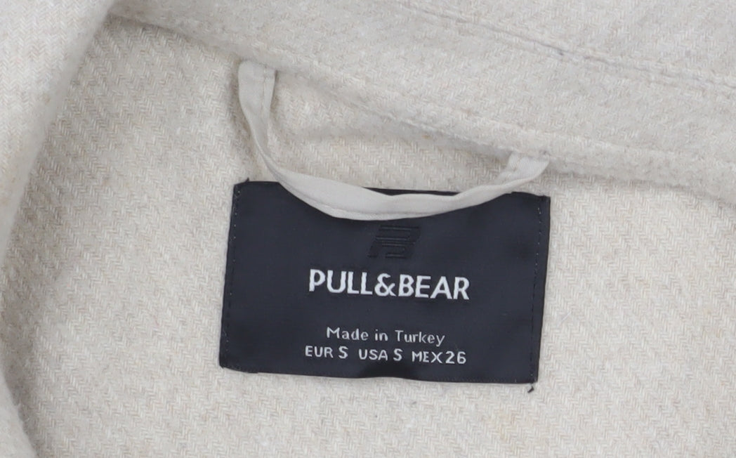 Pull&Bear Women's Beige Mid-Length Coat S
