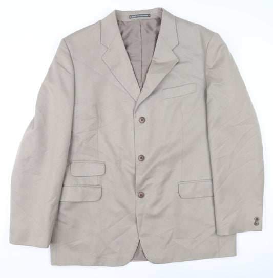City inc Men's Beige Blazer 44L Regular Fit Jacket