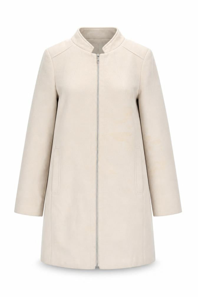 Marks & Spencer Women's Beige Wool Blend Coat Size 8