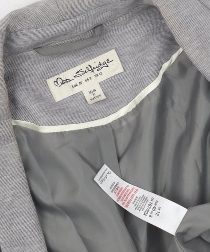 Close-up detail of Miss Selfridge Women's Grey Blazer UK 12 Regular
