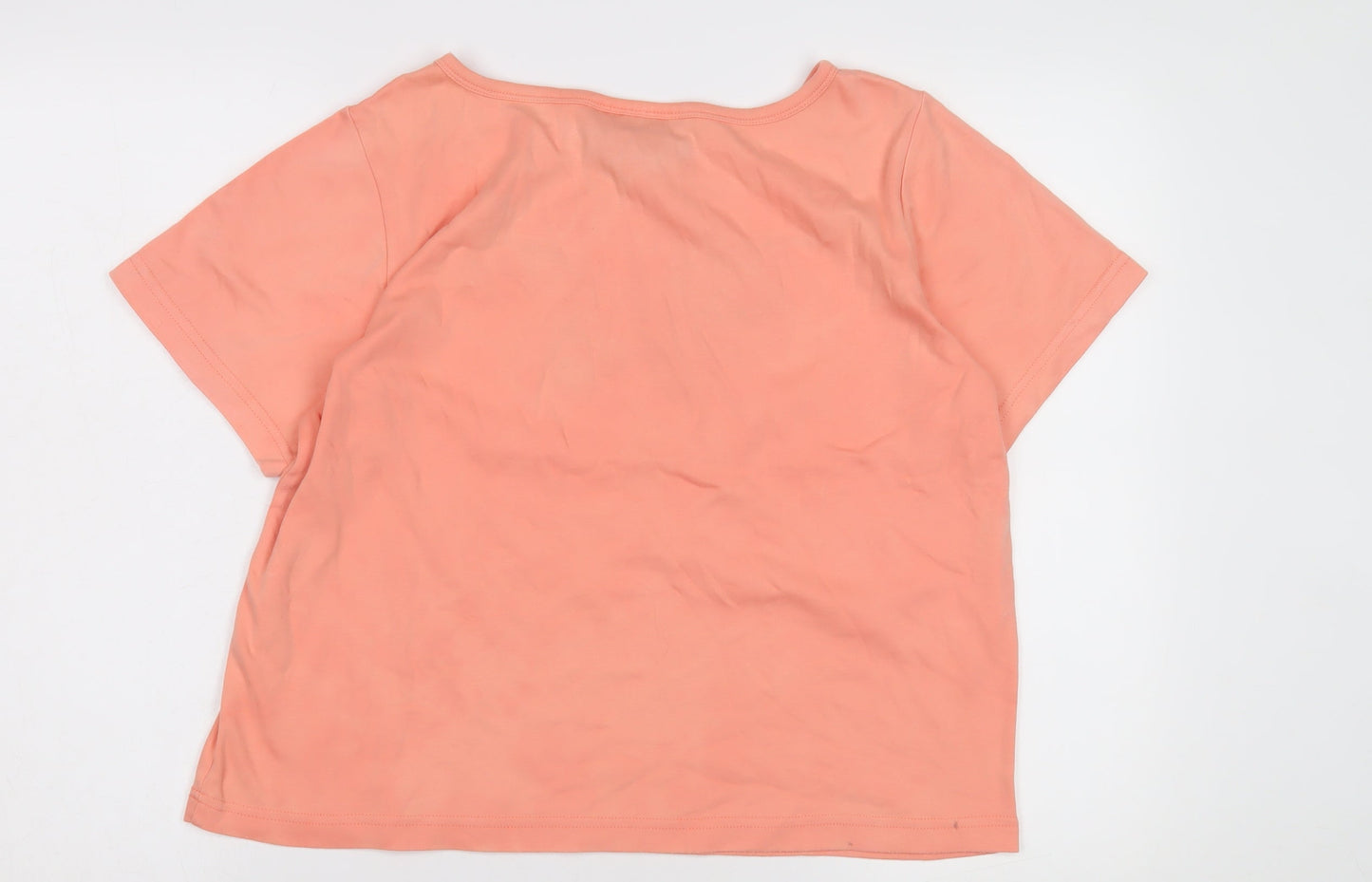 Indigo Moon Women's Orange T-Shirt, Size L, Embroidered