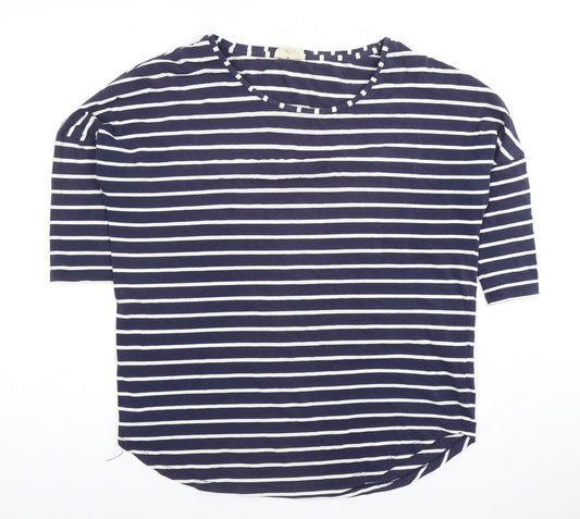 Phase Eight Women's Blue Striped T-Shirt, Medium