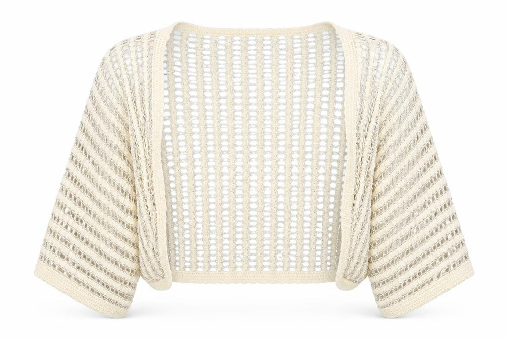 Ted Baker Women's Ivory Shrug M/L Open-Knit Spring
