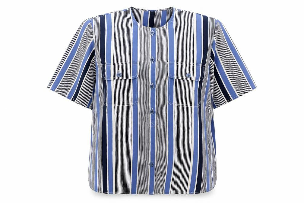 Windsmoor Women's Blue Striped Button-Up Shirt Size 12