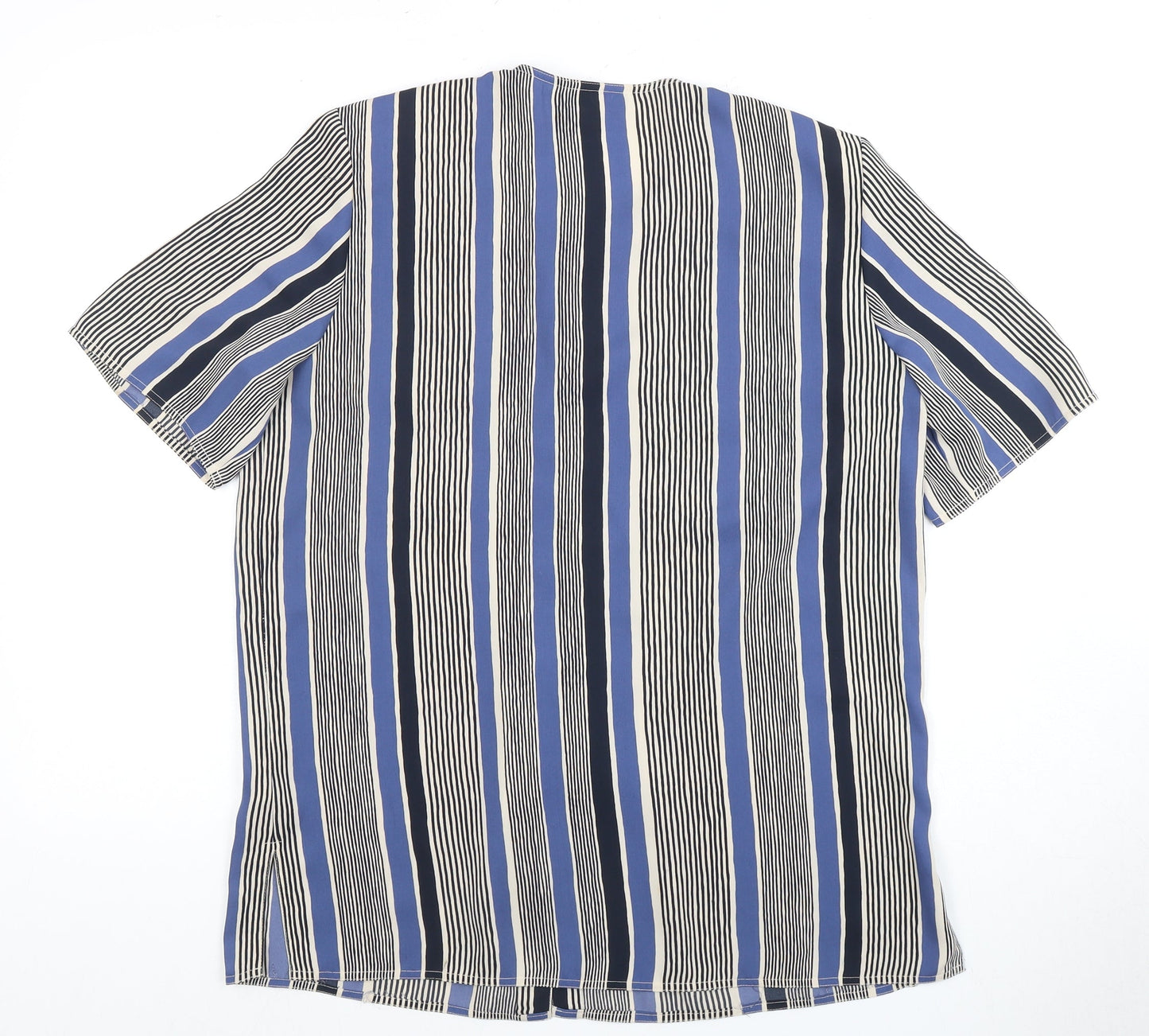Windsmoor Women's Blue Striped Button-Up Shirt Size 12