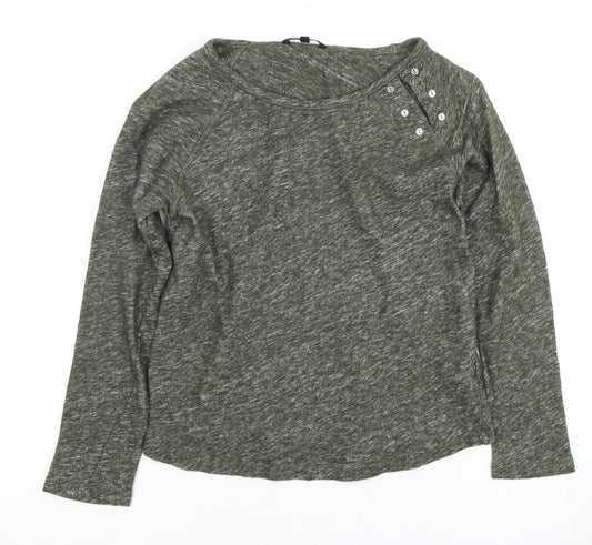Mistral Women's Green Long Sleeve Basic T-Shirt