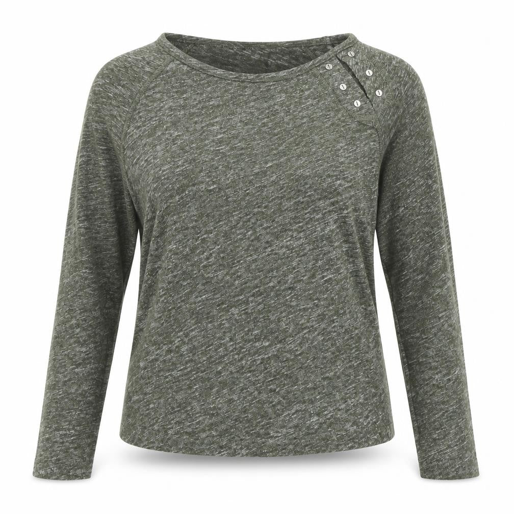 Mistral Women's Green Long Sleeve Basic T-Shirt