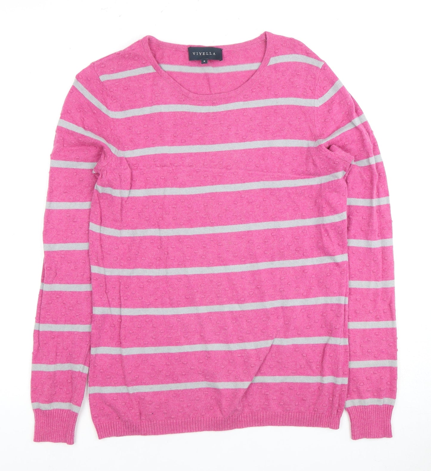 Viyella Women's Pink Striped Jumper, S, Casual Knit