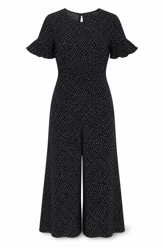 ASOS Design Women's Black Polka Dot Jumpsuit Size 8