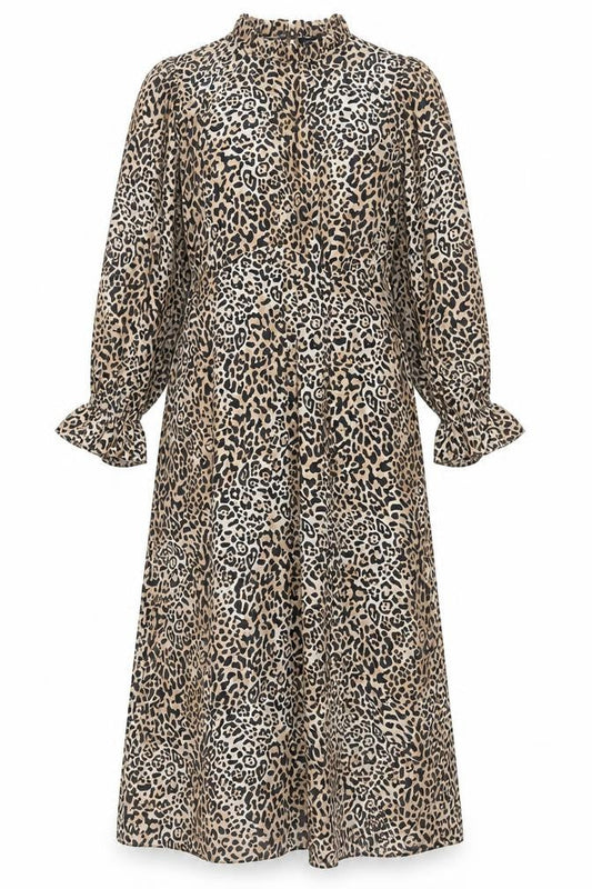 New Look Women's Beige Animal Print Dress Size 10