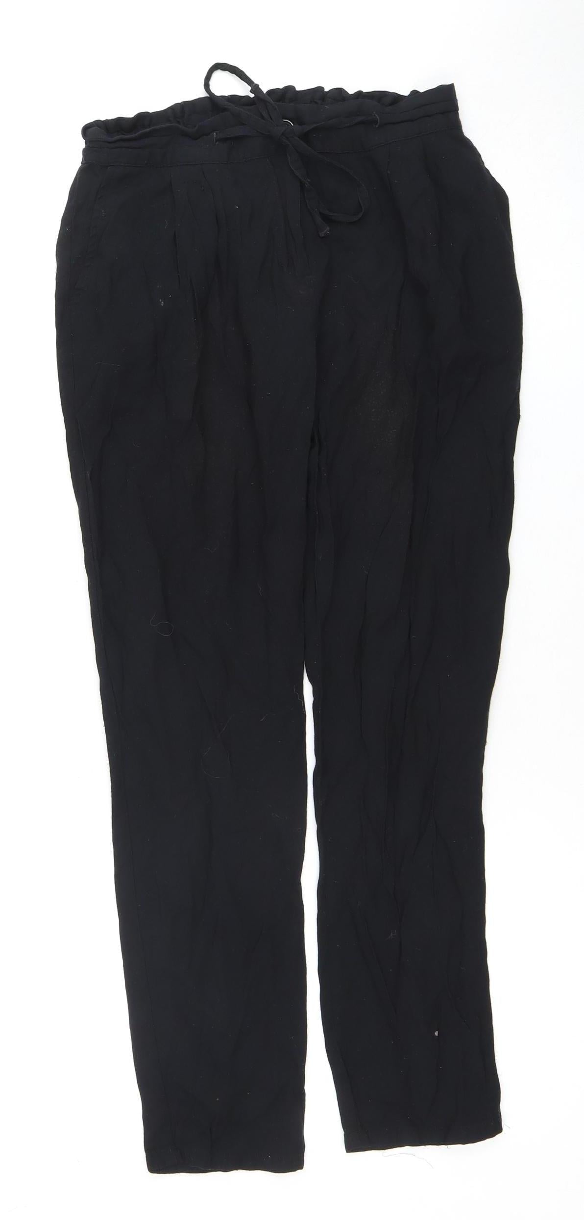 Next Women's Black Relaxed Trousers, Size 8