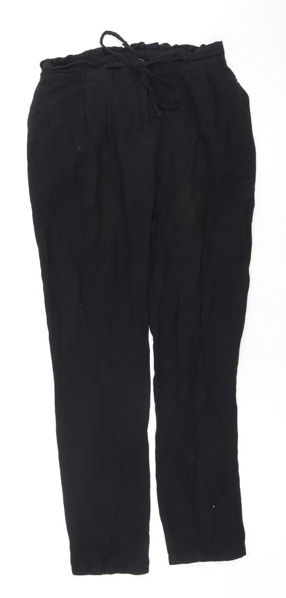 Next Women's Black Relaxed Trousers, Size 8