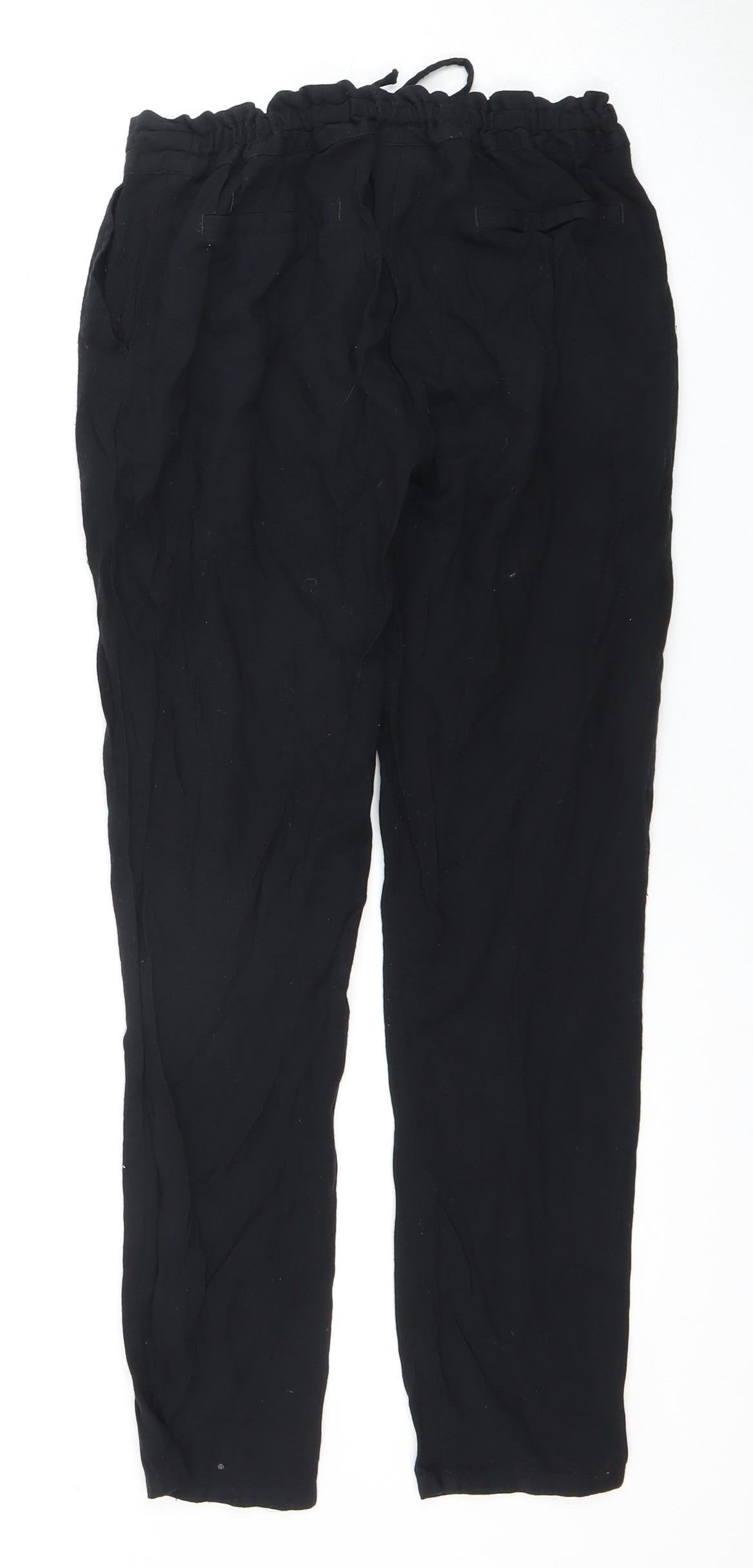 Next Women's Black Relaxed Trousers, Size 8