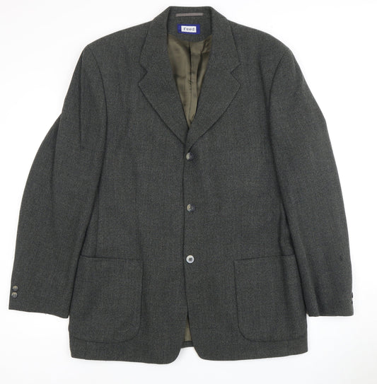 Reed Men's Green Wool Blazer L Regular Notch Jacket