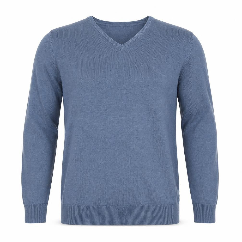 Thomas Nash Men's Blue V-Neck Pullover Jumper M