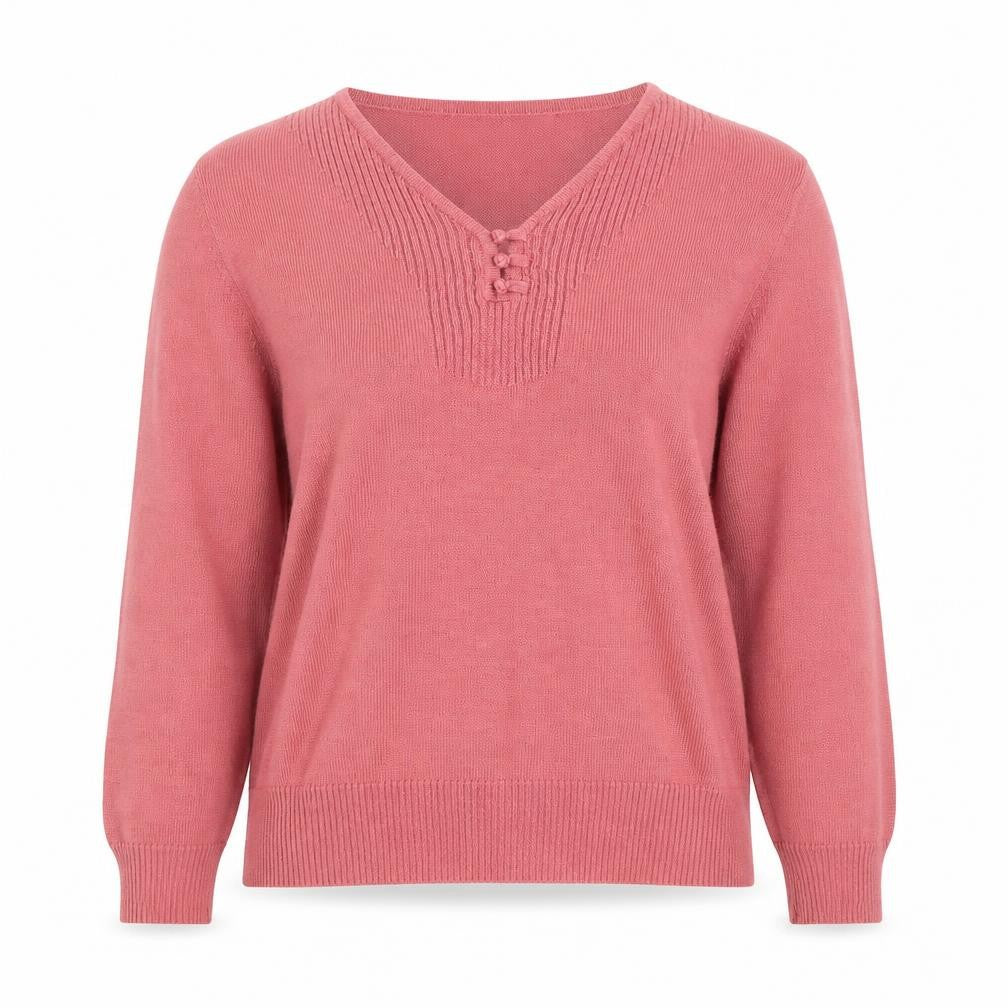 Eastex Women's Pink V-Neck Pullover Jumper Size 10
