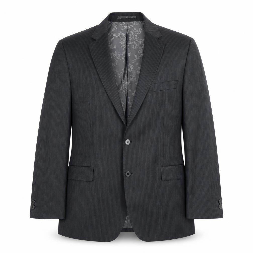 Pierre Cardin Men's Grey Striped Blazer 44R Business Formal
