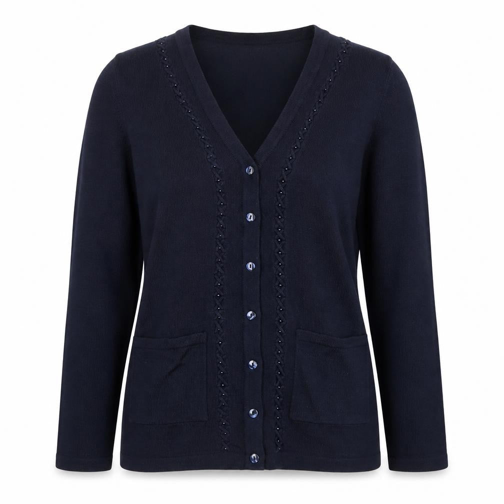 Honor Millburn Women's Blue V-Neck Cardigan S