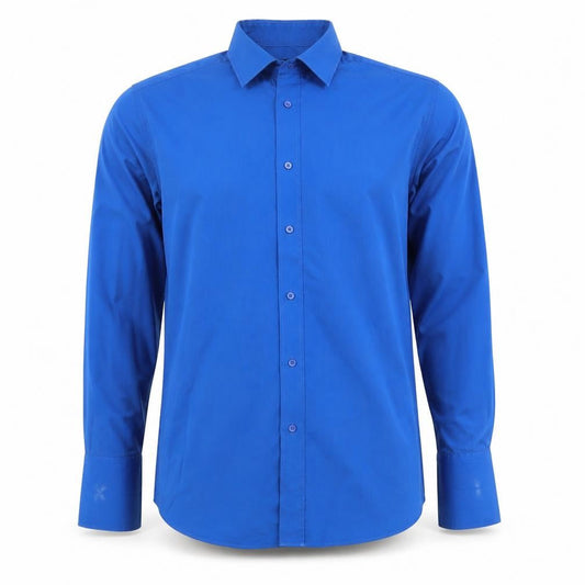 Dehavilland Men's Blue Long Sleeve Dress Shirt 42