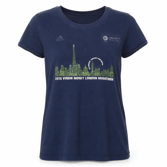Adidas Women's Blue Marathon T-Shirt, Size M, Sports Casual