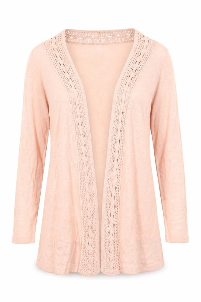 Laura Ashley Women's Pink Open Front Cardigan Size 10